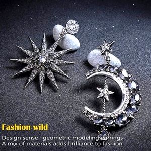 Girls Moon and Star Earrings Jewelry Fashion Long